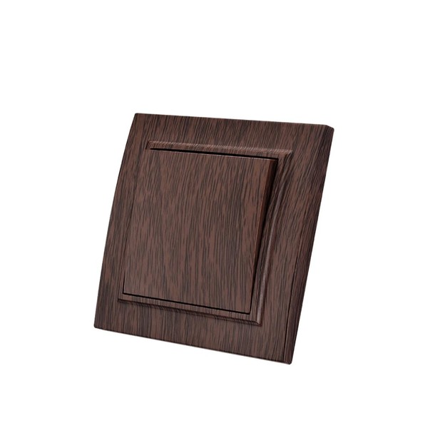 On/Off Switch Single Dark Wood Grain Wall Switch Mechanical Wall