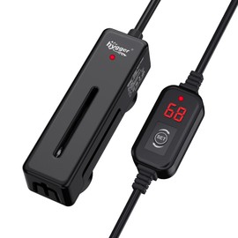 hygger Mini Fish Tank Submersible Heater 75W for 10-15 Gallons Small Betta Aquarium Heater with Digital Display Controller Adjustable Temperature