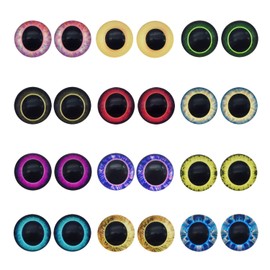 GraceAngie 100PCS (50Pairs) 8mm Mixed Color Lucky Evil Eyes Animal Doll Eyes Round Flatback Scrapbooking Dome Cabochons for Jewelry Making
