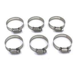 JomMart TL0425 Hose Band, Hose Clamp, Stainless Steel, 1.1 - 2.0 inches (27 - 51 mm), 6 Piece Set