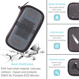 EVGRDCS Hard Case Compatible with EMAY 6L Portable ECG Monitor,Scratch and Fall Resistant, with mesh Bag (Case Only)