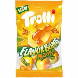 Trolli Flavorbomb Mango I Gummy Balls with Liquid Sour Mango Filling I 75g 2.6 ounce