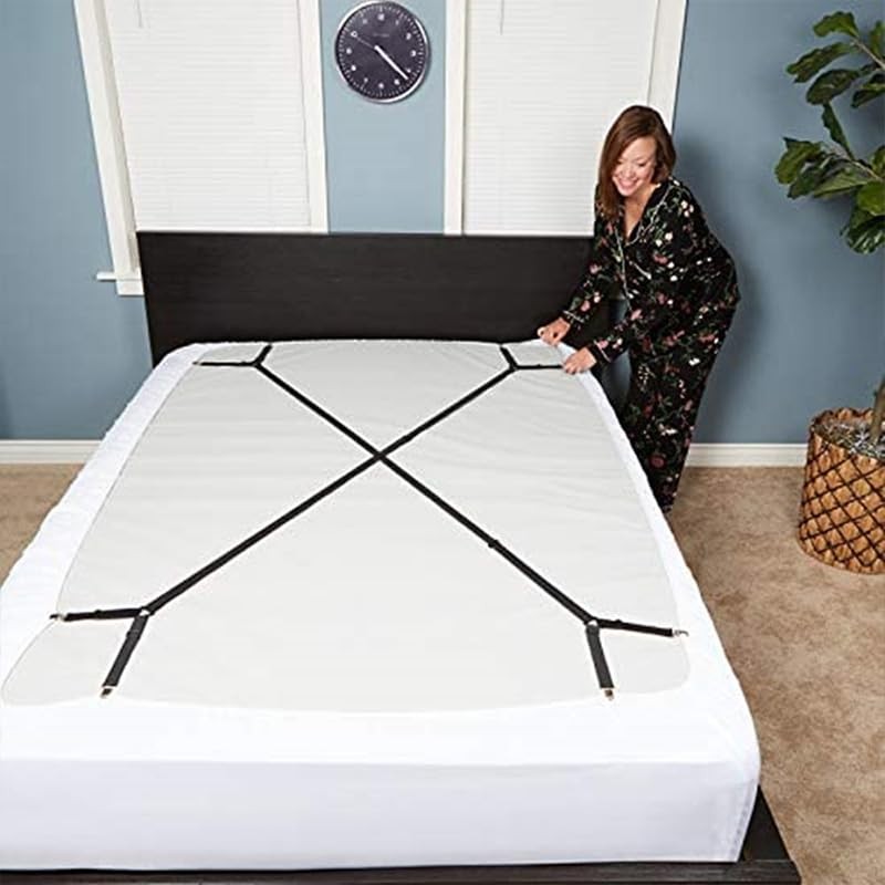 Yopolaz 2 Pack Bed Sheet Fasteners Straps - Adjustable Secure