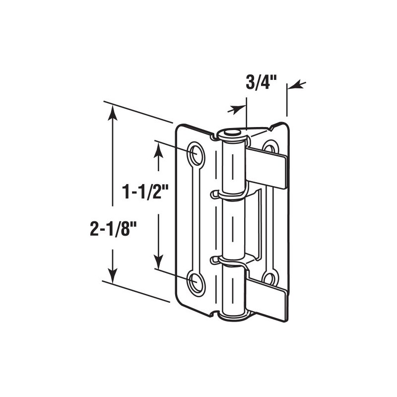 Prime-Line N 6936 Bi-Fold Door Hinges, Brass Plated, for Bi-Fold