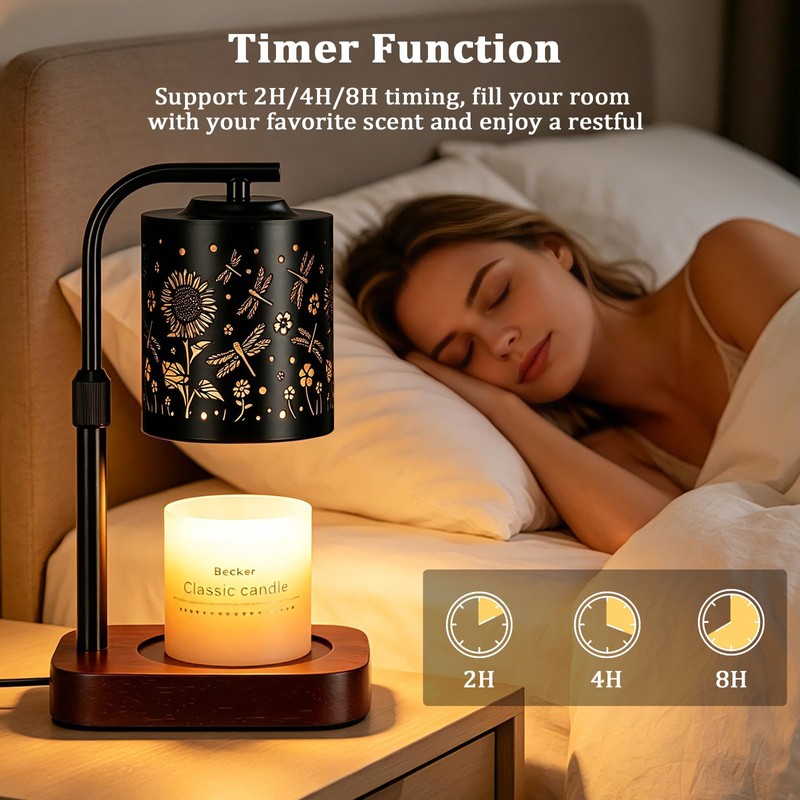 WIHTU Candle Warmer Lamp with Timer & Dimmer Dragonfly for