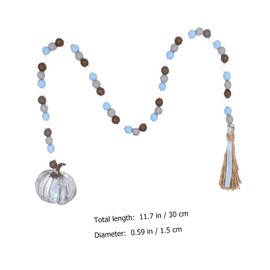 MAGICLULU Thanksgiving Wood Bead Garland Pendant Rustic Pumpkin Decor for Home Party Living Spaces Natural Touch Beading String for Wall Hanging Seasonal Decorations