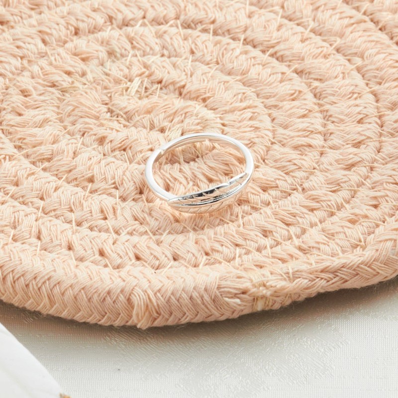 Philip Jones Silver Plated Feather Ring