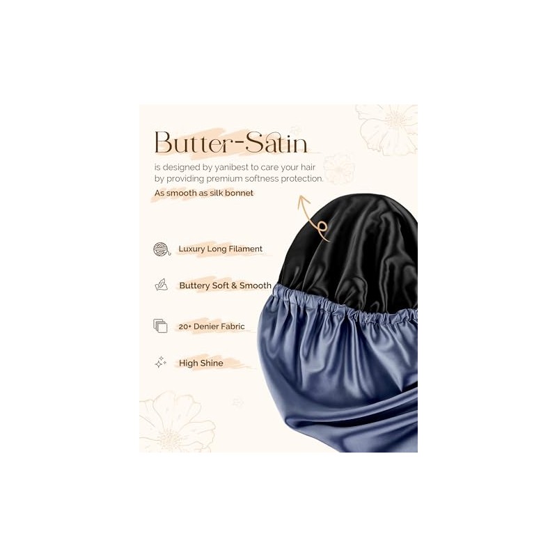 Gorro de dormir de satén largo – Gorra de satén
