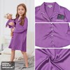 Jxstar Matching Girls&Doll Purple Satin Nightgowns Pajamas Kids Fall Winter