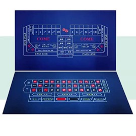 BALIKEN 36x18 Inches Roulette Table Mat & Craps Table Top Casino Felt Professional Grade Mat (Blue)
