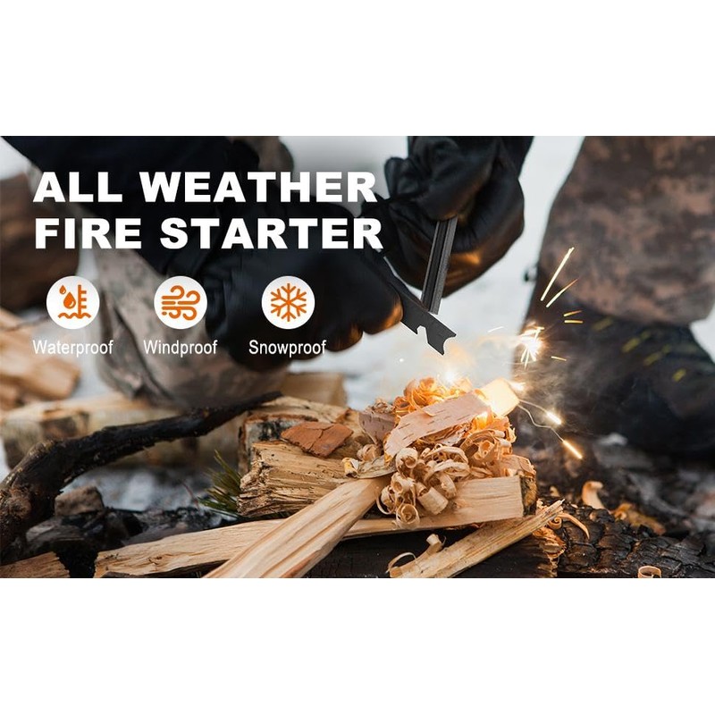 Magnesium Flint Fire Starter, Magnesium Waterproof Matches, Survival Fire Blocks