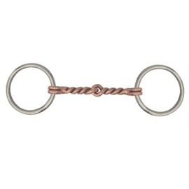 AJ Tack Loose Ring Sweet Iron Twisted Copper Snaffle Bit - Mini/Pony 3 1/2"