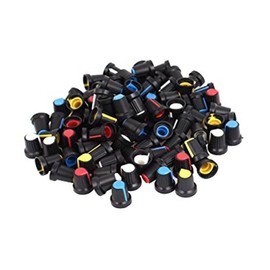 XJSXZC Knurled Shaft 6mm Dia Potentiometer Volume Control Knob Cap 100 Pcs