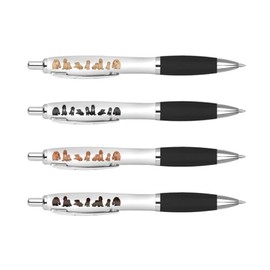 DV DESIGN Set of 4 Cocker Spaniel Black Pens - Dogs Animals Pets Stationary School Equipment Teacher Friend Girls Boys Christmas Birthday Pen #81267