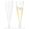 com-four® 16 x Reusable Champagne Glasses - Transparent, Stackable Plastic