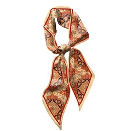 BHAHB Hair Head Scarf Silk Feeling Long Satin Neck Satin Scarves for Handbag Cute Aesthetic Decoration Women Girls 59 * 6.7”-Brown Boho