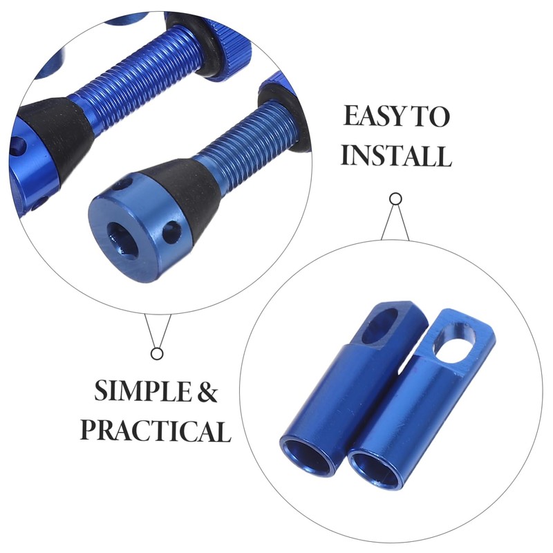 BESPORTBLE 4pcs Durable Aluminum Alloy Tubeless Valve Stem Kit with