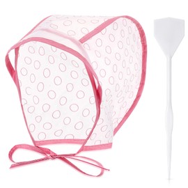 FineCheer Hair Highlighting Cap Frosting Caps Kit Highlight Cap with Plastic Hooks for Hair Coloring Salon Dyeing Hairdressing Tool Kit Supplies(Pink)