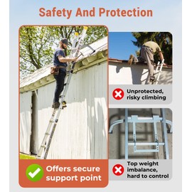 vikofan Extension Ladder Stabilizer for Roof Gutter, 450 Lbs Weight Rating, Standoff Roof Ladder Accessories, Lightweight and Easy to Use