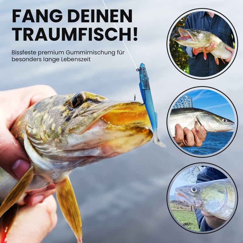 Njord Kalastus Rubber fish with jig head selectable 15 cm,