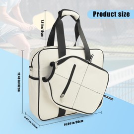 LAKE OF FIRE 3-in-1 Pickleball Bag Set, Water-Resistant Sports Tote Bag with Thermal Cooler Pocket & Paddle Sleeves for Women & Men, Pickle Ball Backpack for Travel, Gym(White)