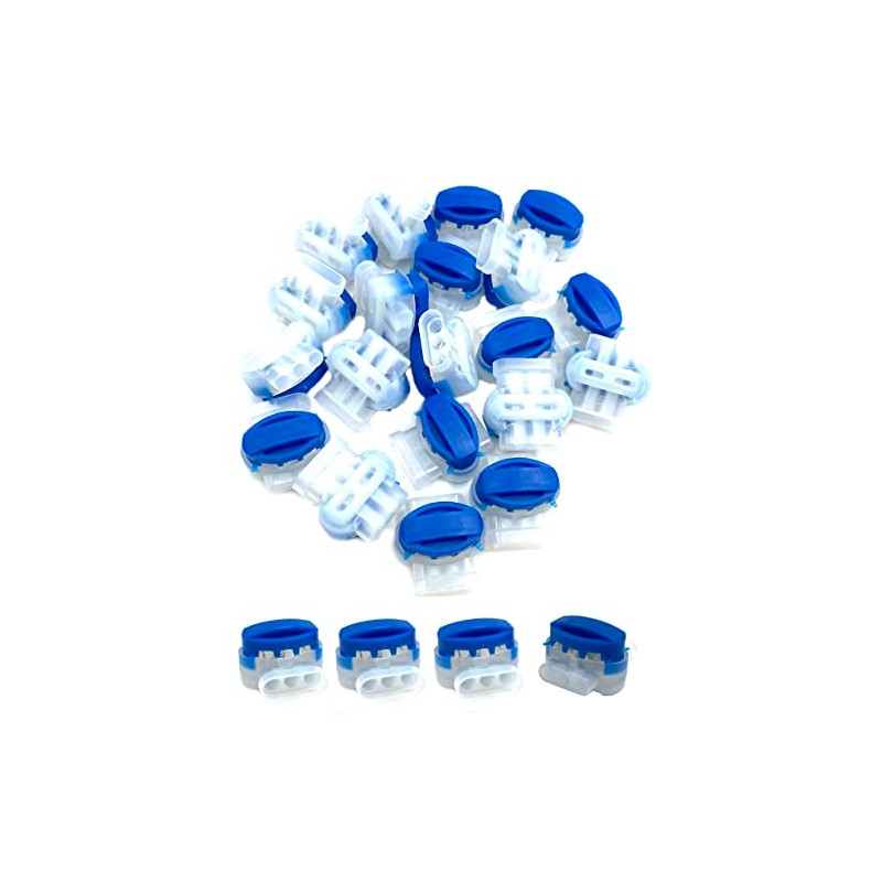 30Pcs 3 Way Wire Connectors,Waterproof Electrical 314-BOX Self-Stripping Pigtail Connectors