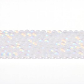 200 Pcs Clear Matte Crystal Glass Beads,Exquisite Mermaid Aurora Beads with Hole Jewelry for Making Crafts DIY,Making Holiday Gift 4mm,Beads and Bead Assortments,Beading and Jewelry Making