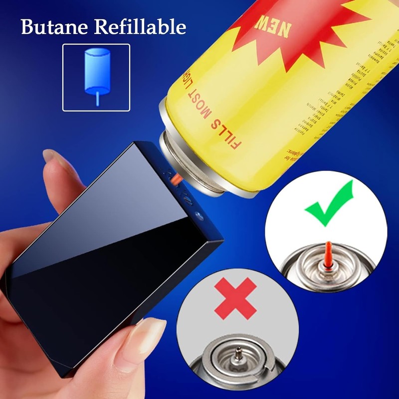 Lighter with Two Flames, Switchable Torch Lighter and Soft Flame