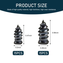 DACIRTY 30 PCS Quick Vacuum Tire Repair Rubber Nails, High-hardness Wear-resistant Sealing Rubber Nails, Self-repairing Auto Parts, Suitable for Car Motorcycle Truck Bus and Agricultural (Black)