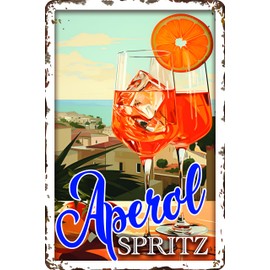 30 x 20 cm Retro Tin Sign, Bar Sign, Cocktail Recipe, Summer Feeling - Aperol Spritz - Prosecco (Italy)