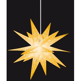 Sterntaler Decorative Star Christmas Star with Snowflake Design 18 Points Yellow 55 cm Outdoor LED Power Plug