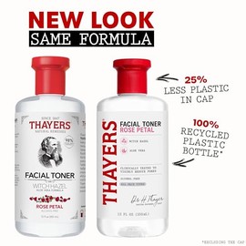 THAYERS Tónico facial sin alcohol con pétalos de rosa y hamamelis para piel brillante, calmante, hidratante y refrescante para todo tipo de piel, 12 o