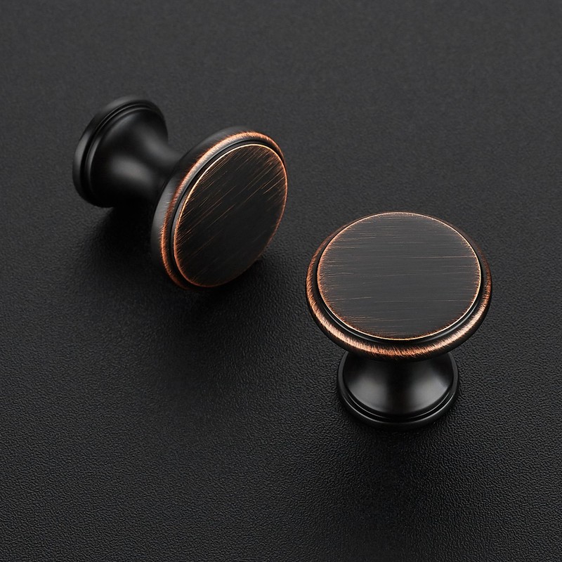 Ravinte 10 Pack Oil Rubbed Bronze Kitchen Cabinet Knobs, Solid
