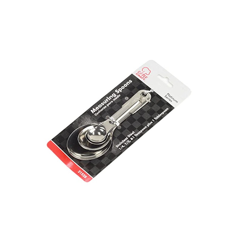 Measuring Spoons, 4 Piece Set, Stainless Steel