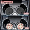Pink Ladybug Strawberry Car Coasters,Ceramic Absorbent Cup Holders with Finger
