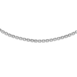 Tuscany Silver Women's Sterling Silver Rhodium Plated 1.3 mm Boston Link Chain Necklace of Length 51 cm/20 Inch