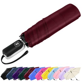 Lejorain Portable Automatic Collapsible Umbrella - Flat Mini Umbrella for Purse Strong Wind Proof Umbrellas for Rain 210T Waterproof