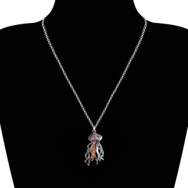 DUOWEI Enamel Tentacle Octopus Necklace Ocean Animals Pendant for Women Girls Charms Ocean Jewelry Gifts (Violet Jellyfish)