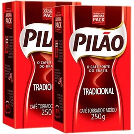 Pilão Roasted and Ground Coffee 2x 8.80 oz | Café Pilão Torrado e Moído 2x 250g (PACK OF 02)