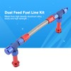 AN8 Braided Dual Feed Fuel Line Kit Carb Fittings for