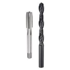 sourcing map Metric Tap and Drill Bit Set, M12 x 1.75 Thread Tap & 10.3mm Black Oxide Twist Drill Bit, Straight Flute Tap Tapping Threading Repair Tool Kit