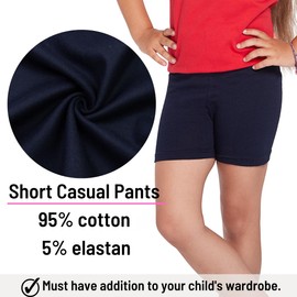 hi!mom 3 Pack Girls Cycling Shorts - Safety Comfy Cotton Basic Non See Through Girl Short Leggings Kids - School Dance Sport Bike Summer Shorts Knee Length, Beige 7 Years