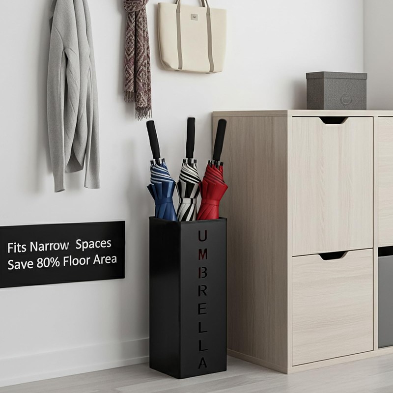 Hiceeden Square Metal Umbrella Holder, Free Standing Umbrella Rack Stand
