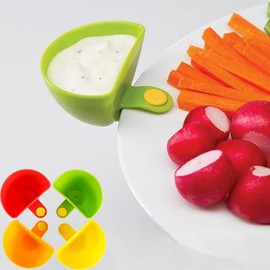 Romeeton Plate Clip On Holder, 8 Pack Assorted Dip Clip Containers for Tomatoes, Salt, Vinegar, Sugar, Spices, Bowl