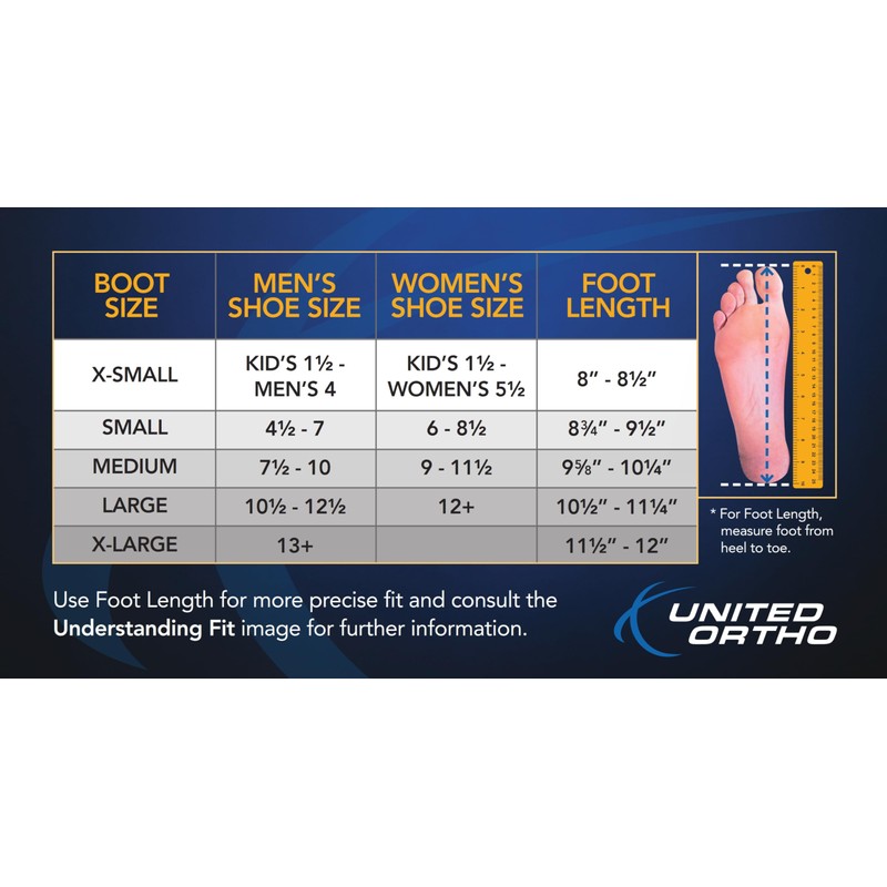 United Ortho Air Cam Walker Fracture Boot, Extra Large, Black