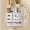 Utensil Holder Stainless Steel Wall Mount Chopstick Draining Storage Shelf