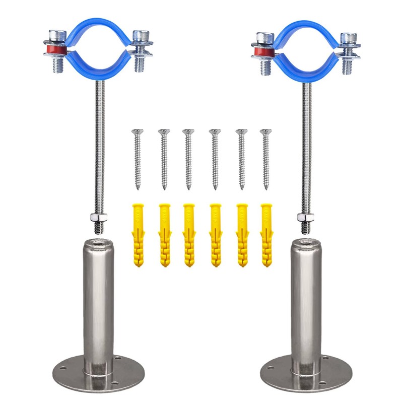 POTONZ Wall Mount Ceiling Mount Pipe Supports,Adjustable Pipe Clamps Stainless