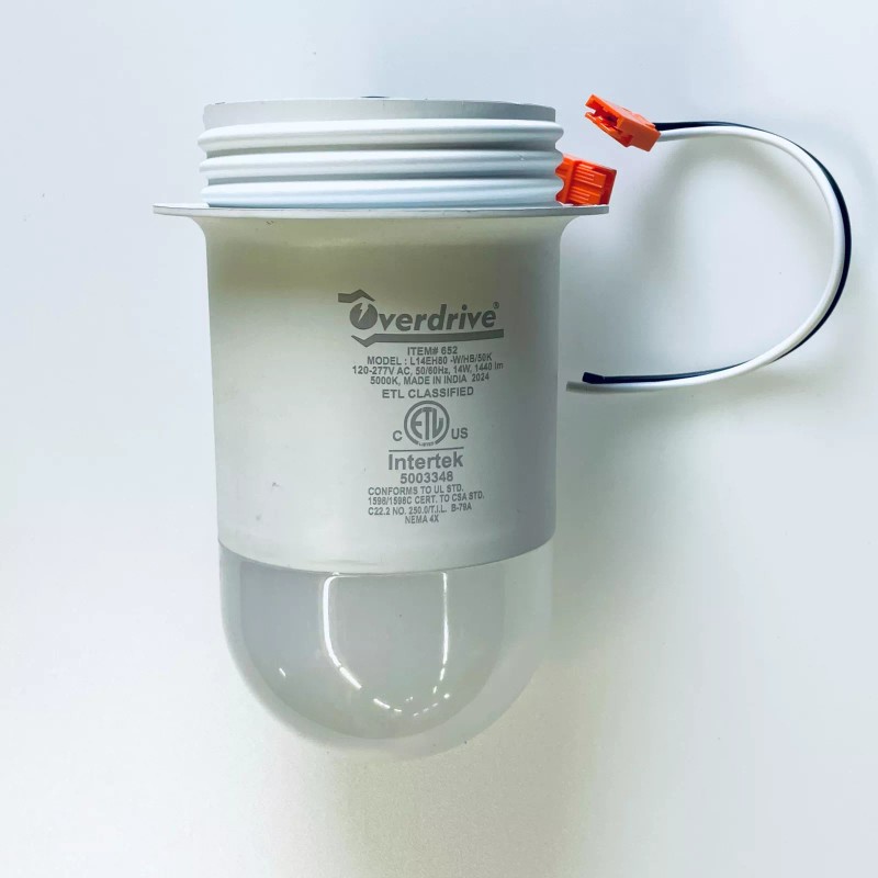 Overdrive 652 14W 5000K EH80 LED Jelly Jar Replacement Luminaire