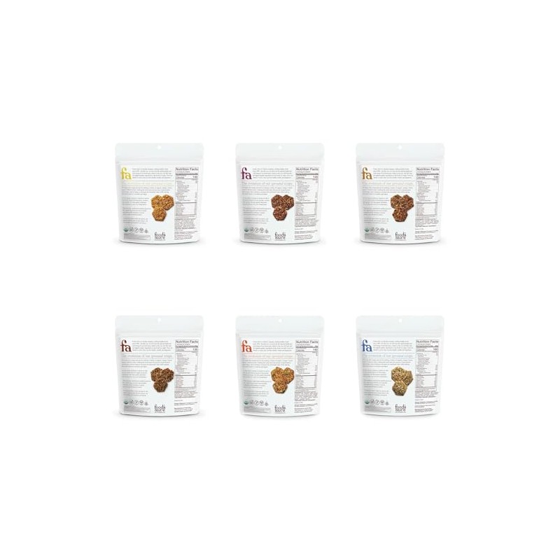 Foods Alive Sweet + Savory Organic Sprouted Crisps Bundle (6