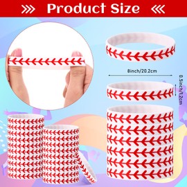 Sasylvia 50 Pcs Baseball Bracelets Bulk Baseball Seam Silicone Bracelet Baseball Softball Team Gifts for Team Boys Women Girls Kids Baseball Player Sport Theme Party Favors Supplies